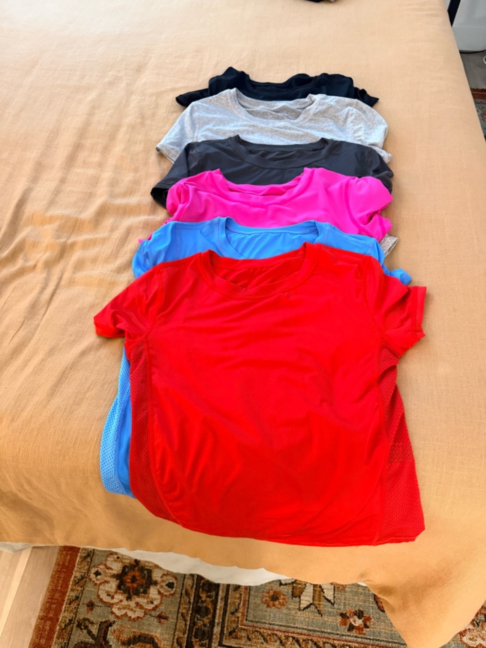 SHEIN Bright Red Mesh Active Top